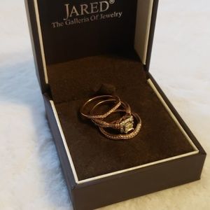 Rose Gold trio ring with Diamonds